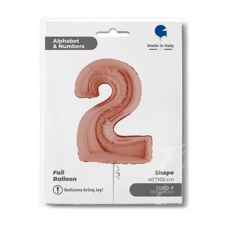Ballon chiffre - Rose gold - 40" - Gonflage Hélium en boutique
