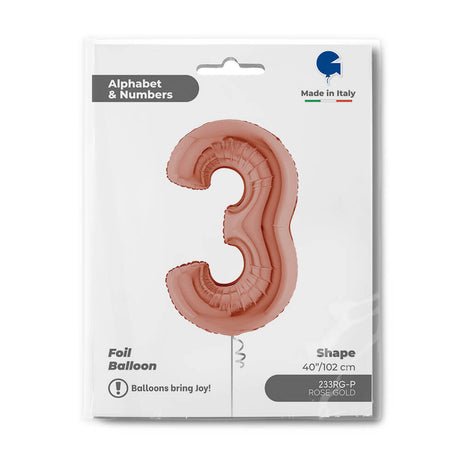 Ballon chiffre - Rose gold - 40" - Gonflage Hélium en boutique