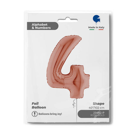 Ballon chiffre - Rose gold - 40" - Gonflage Hélium en boutique