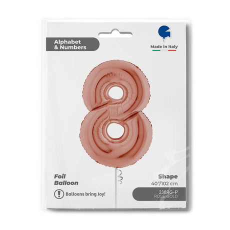 Ballon chiffre - Rose gold - 40" - Gonflage Hélium en boutique