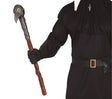 Removable medieval staff accessory in brown PVC, 70 cm, perfect for Halloween costumes and cosplay.