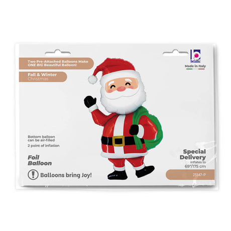 Ballon Père Noël XL - 69" - Gonflage Hélium en boutique