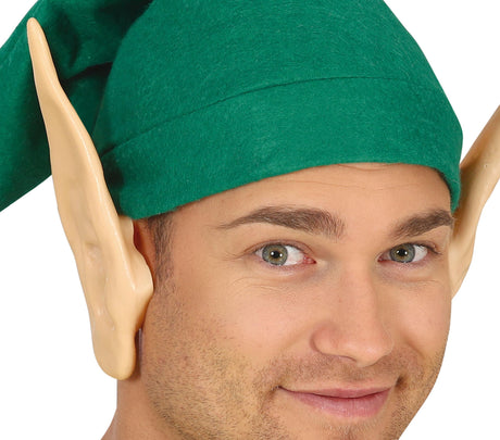 Elf ears latex prosthetic accessory for adults, ideal for Halloween costumes, fairy tale cosplay, Christmas, and book day celebrations.