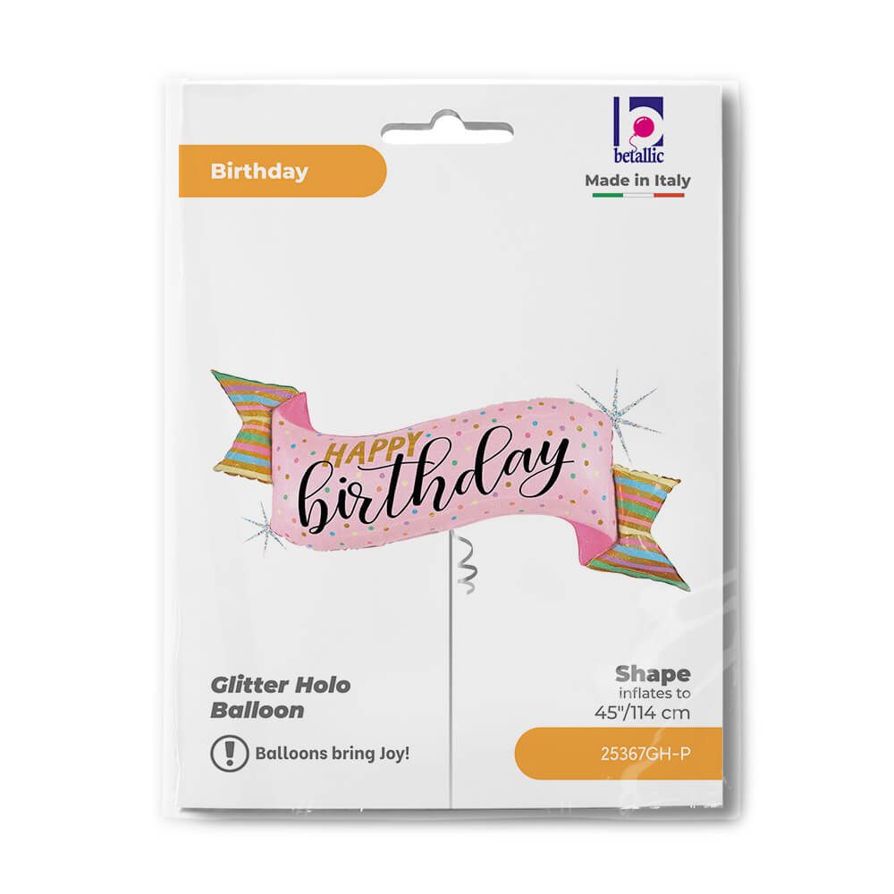 Ballon anniversaire pastel - 45" - Gonflage Hélium en boutique