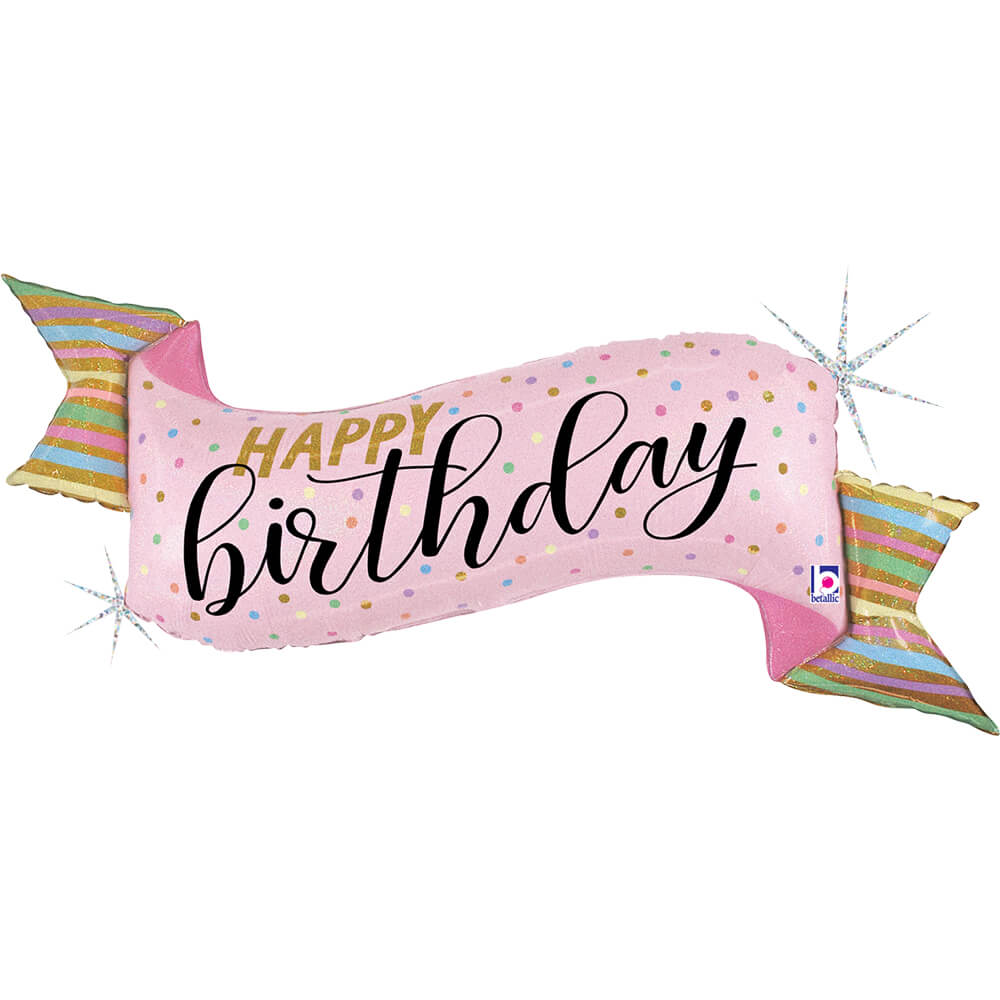 Ballon anniversaire pastel - 45" - Gonflage Hélium en boutique