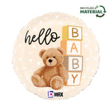 Ballon rond ourson - 14" - beige - Gonflage Hélium en boutique