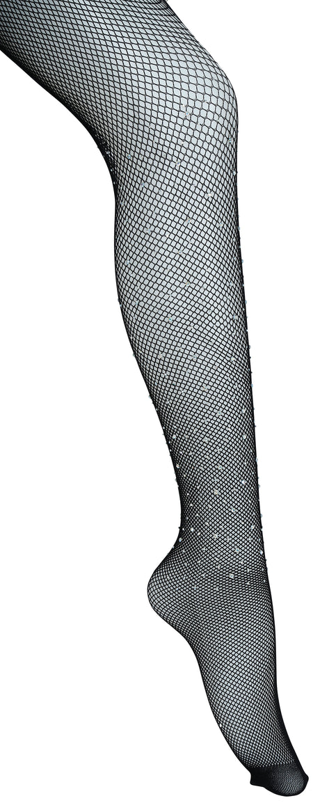 Collants noirs résille avec strass - Adulte