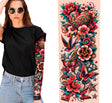 Multicolor tattoo sleeve accessory for adults made of nylon in straw and black colors, ideal for world cultures themed costumes and makeup.