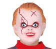 Child devil latex mask in beige for Halloween, unisex adult accessory, realistic costume mask for Halloween parties and events.
