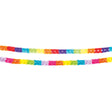 Set of two multicolor paper garlands, each 2.5 meters long, perfect for party decorations and festive events.