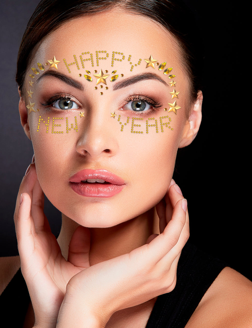 Adhesive face jewelry - Gold - New Year's