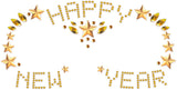Adhesive face jewelry - Gold - New Year's