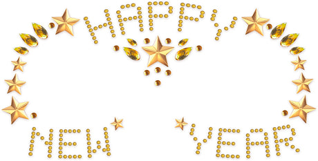 Bijoux adhésifs visage - Or - Nouvel An