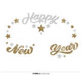 New Year's Adhesive Face Jewelry - Gold and Silver