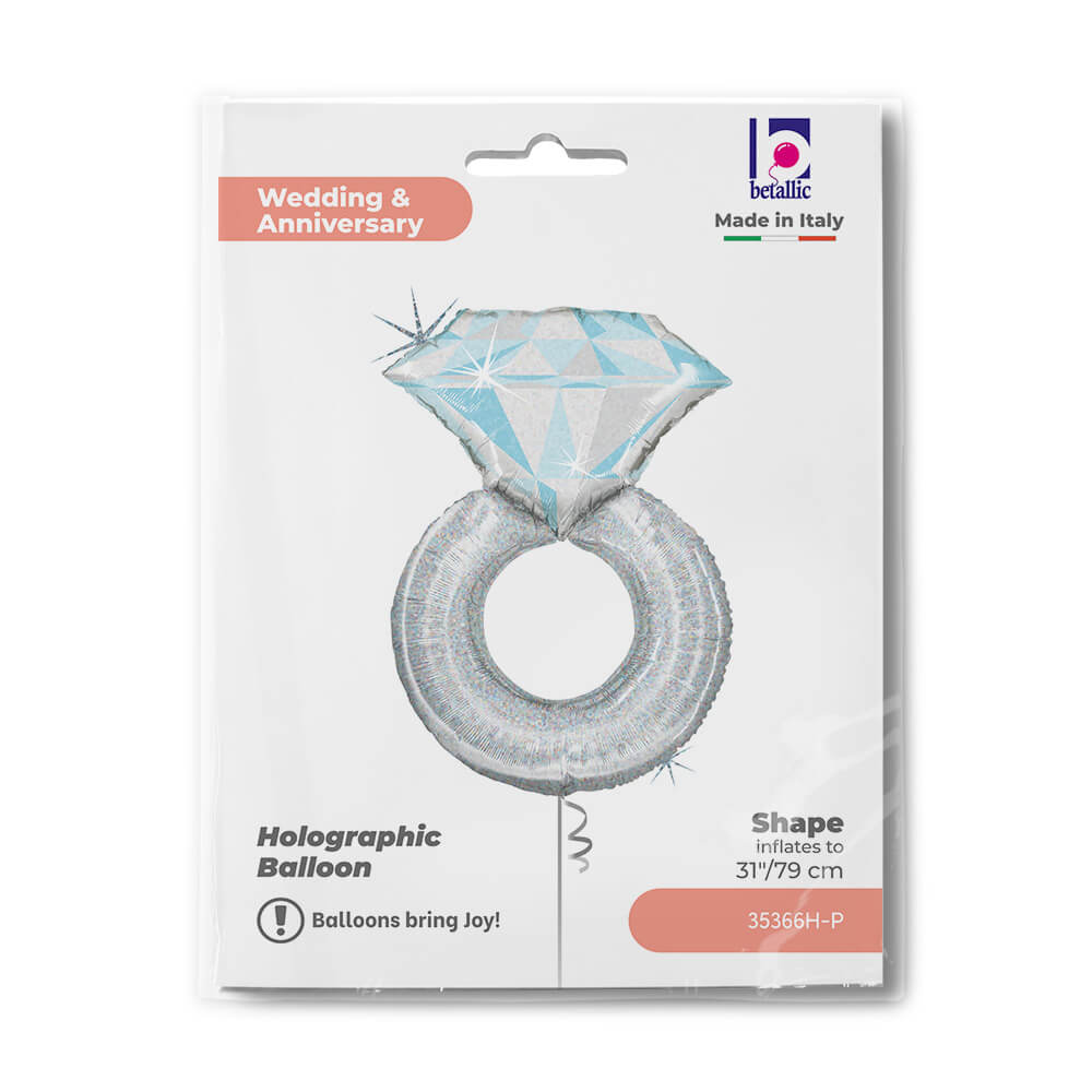 Ballon bague - Argent - 31" - Gonflage Hélium en boutique