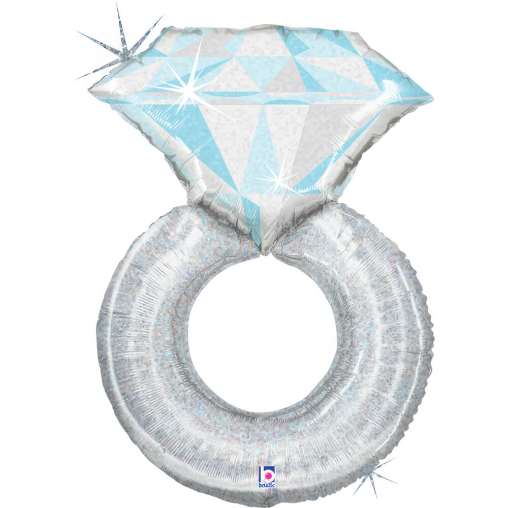 Ballon bague - Argent - 31" - Gonflage Hélium en boutique