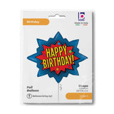 Ballon Happy Birthday super-héros - Multicolore - 29" - Gonflage Hélium en boutique