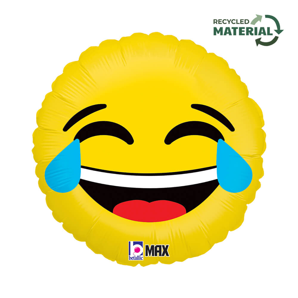 Ballon emoji rire - Jaune - 14" - Gonflage Hélium en boutique