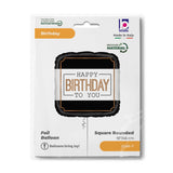 Ballon anniversaire classique noir et blanc - 15" - Gonflage Hélium en boutique