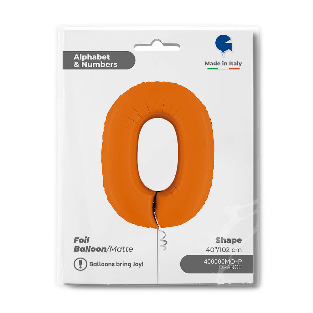 Ballon chiffre - Orange mat - 40" - Gonflage Hélium en boutique
