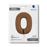 Ballon chiffre 0 - Chocolat satiné - 40" - Gonflage Hélium en boutique
