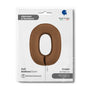 Ballon chiffre 0 - Chocolat satiné - 40" - Gonflage Hélium en boutique