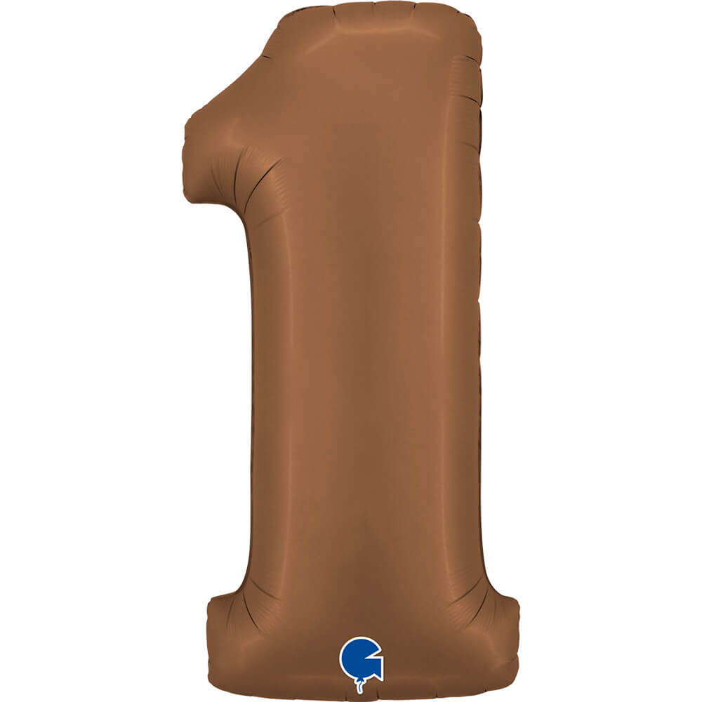 Ballon chiffre 0 - Chocolat satiné - 40" - Gonflage Hélium en boutique