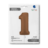Ballon chiffre 0 - Chocolat satiné - 40" - Gonflage Hélium en boutique