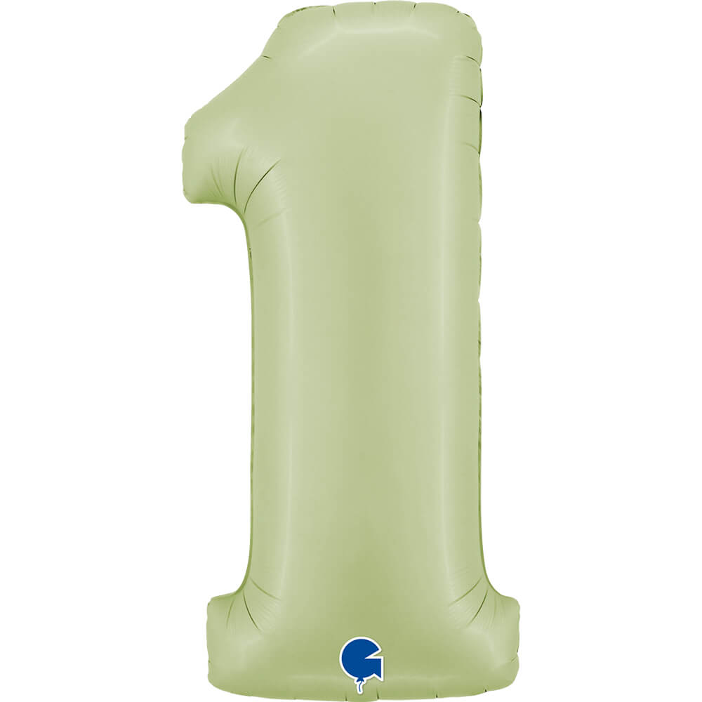 Ballon chiffre - vert olive satiné - 40" - Gonflage Hélium en boutique