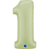 Ballon chiffre - vert olive satiné - 40" - Gonflage Hélium en boutique