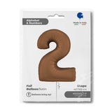 Ballon chiffre 0 - Chocolat satiné - 40" - Gonflage Hélium en boutique