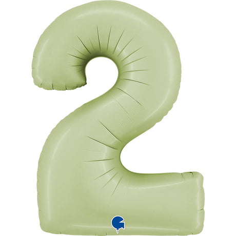Ballon chiffre - vert olive satiné - 40" - Gonflage Hélium en boutique