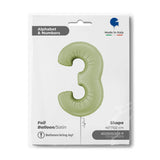 Ballon chiffre - vert olive satiné - 40" - Gonflage Hélium en boutique