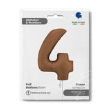 Ballon chiffre 0 - Chocolat satiné - 40" - Gonflage Hélium en boutique