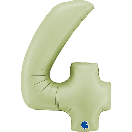 Ballon chiffre - vert olive satiné - 40" - Gonflage Hélium en boutique