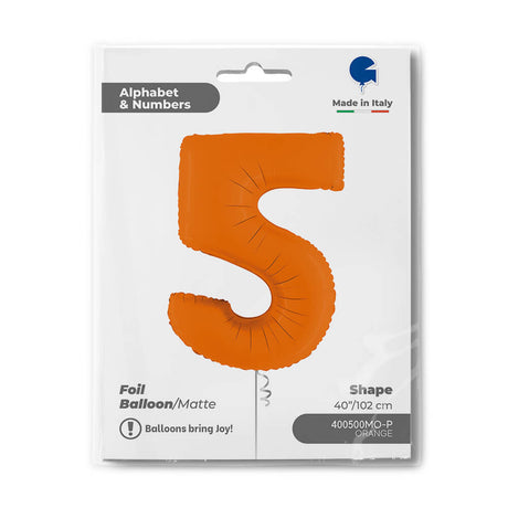 Ballon chiffre - Orange mat - 40" - Gonflage Hélium en boutique