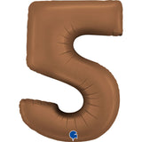 Ballon chiffre 0 - Chocolat satiné - 40" - Gonflage Hélium en boutique