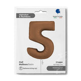 Ballon chiffre 0 - Chocolat satiné - 40" - Gonflage Hélium en boutique