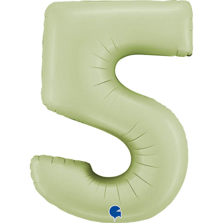 Ballon chiffre - vert olive satiné - 40" - Gonflage Hélium en boutique
