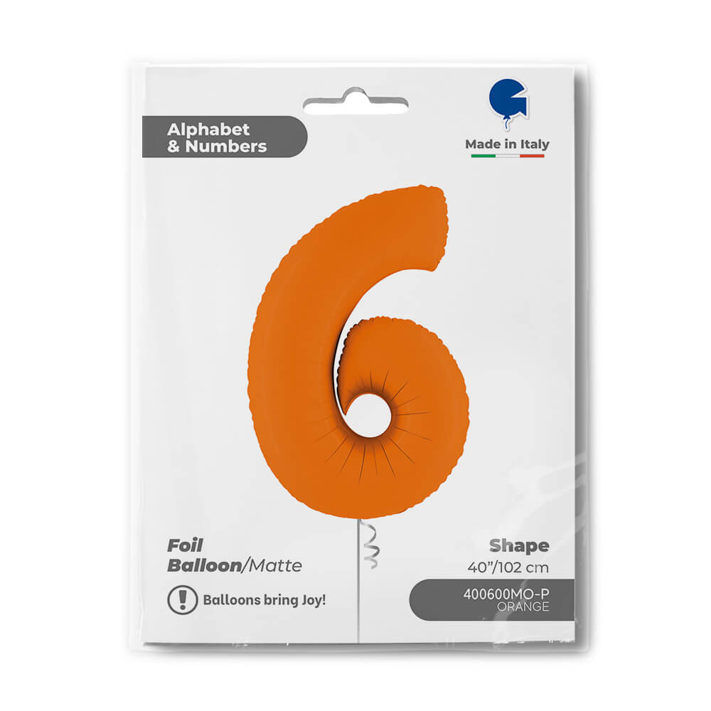 Ballon chiffre - Orange mat - 40" - Gonflage Hélium en boutique