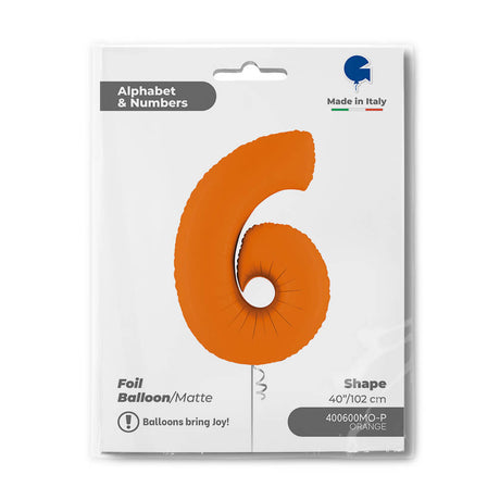 Ballon chiffre - Orange mat - 40" - Gonflage Hélium en boutique
