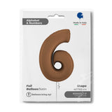 Ballon chiffre 0 - Chocolat satiné - 40" - Gonflage Hélium en boutique