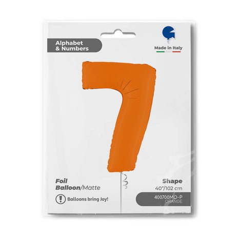 Ballon chiffre - Orange mat - 40" - Gonflage Hélium en boutique