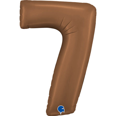 Ballon chiffre 0 - Chocolat satiné - 40" - Gonflage Hélium en boutique