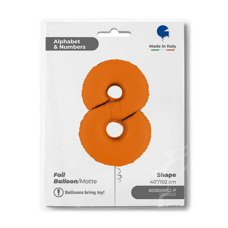 Ballon chiffre - Orange mat - 40" - Gonflage Hélium en boutique