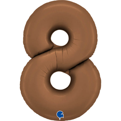 Ballon chiffre 0 - Chocolat satiné - 40" - Gonflage Hélium en boutique
