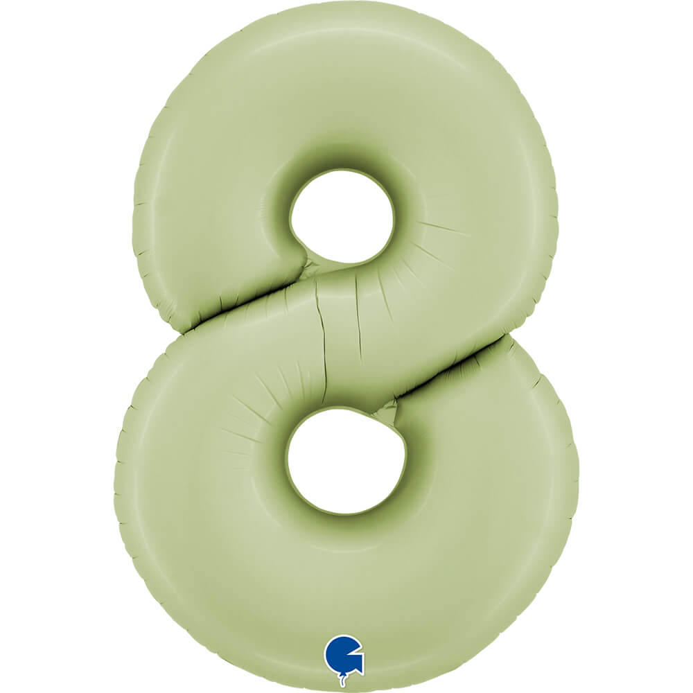 Ballon chiffre - vert olive satiné - 40" - Gonflage Hélium en boutique