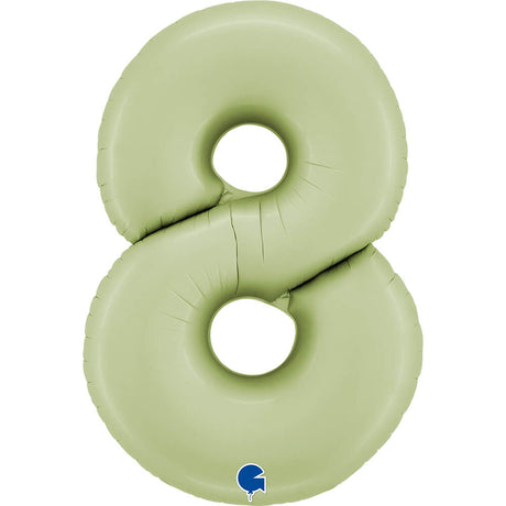 Ballon chiffre - vert olive satiné - 40" - Gonflage Hélium en boutique