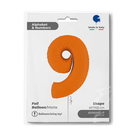 Ballon chiffre - Orange mat - 40" - Gonflage Hélium en boutique