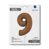 Ballon chiffre 0 - Chocolat satiné - 40" - Gonflage Hélium en boutique